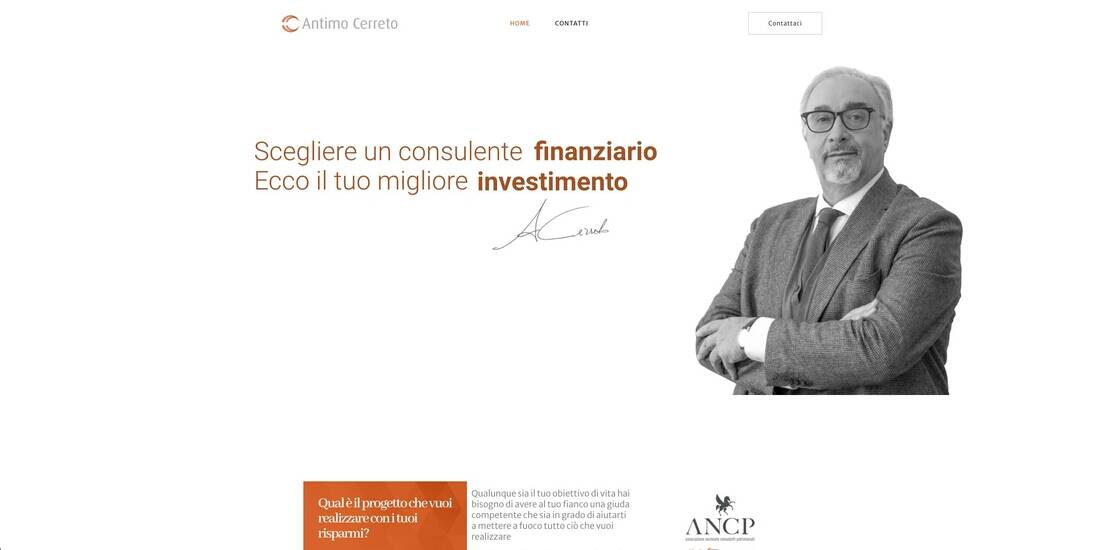 Screenshot sito antimocerreto.it in modalità desktop