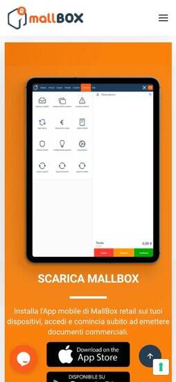 Screenshot sito mallbox.it in modalità mobile responsive