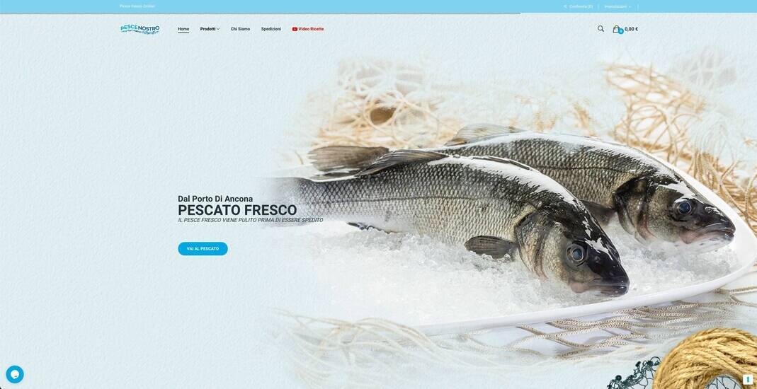 Screenshot sito pescenostro.it in modalità desktop