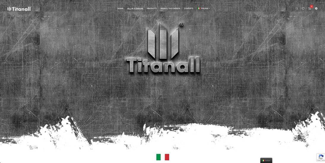Screenshot sito titanall.it in modalità desktop